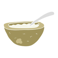 flat color illustration of a cartoon porridge