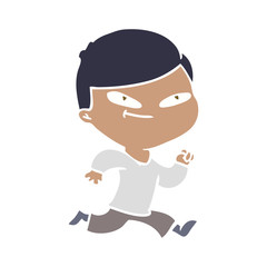 flat color style cartoon boy