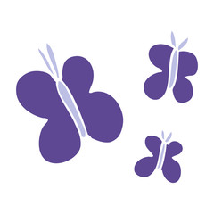 cartoon doodle butterflies