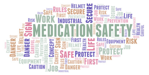 Fototapeta premium Medication Safety word cloud.