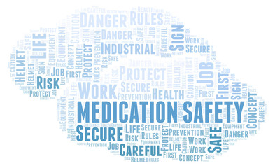 Fototapeta premium Medication Safety word cloud.