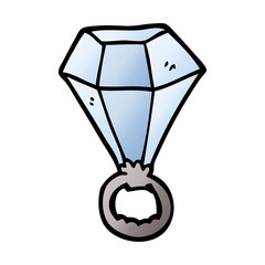 cartoon doodle diamond ring