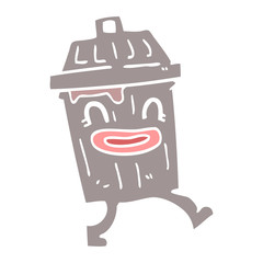 cartoon doodle waste bin