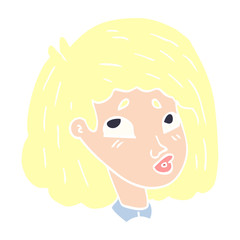 cartoon doodle face of a girl