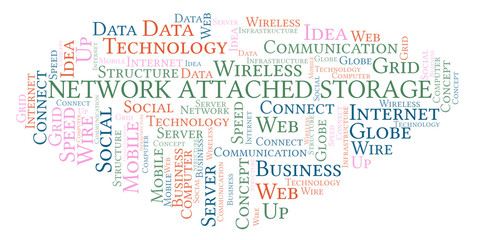 Network Attached Storage word cloud.