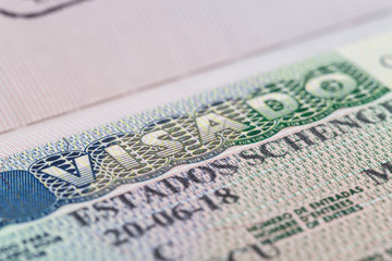 Schengen visa issued by the Embassy of Spain.