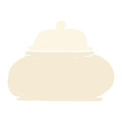 flat color illustration of a cartoon old style ceramic pot