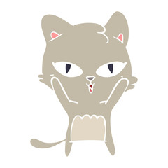 flat color style cartoon cat
