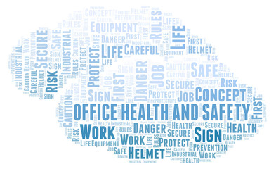 Obraz premium Office Health And Safety word cloud.