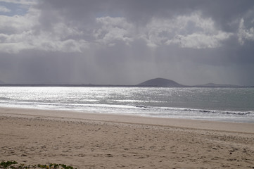 Rain at the beach in Mooloolaba, Sunshine Coast, Australia