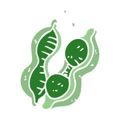 cartoon doodle peas in pod