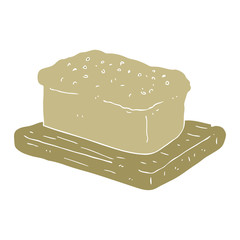 flat color illustration of a cartoon loaf of bread