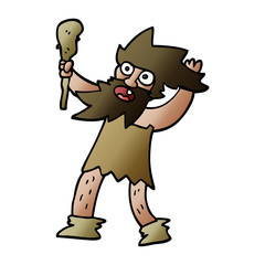 cartoon doodle cave man