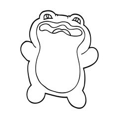 line drawing cartoon frog