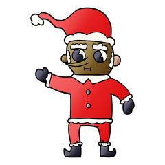 cartoon doodle christmas elf