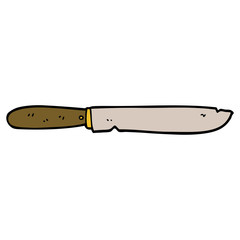 cartoon doodle bread knife