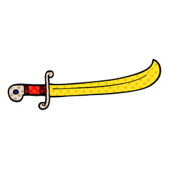 cartoon doodle jeweled sword