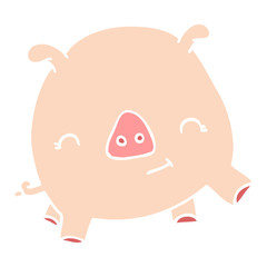 cartoon doodle happy pig