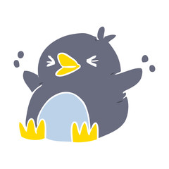 flat color style cartoon penguin
