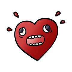 cartoon doodle heart panicking