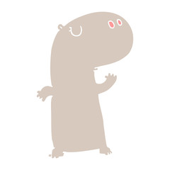 flat color style cartoon hippopotamus