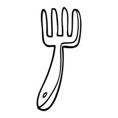 line drawing cartoon fork