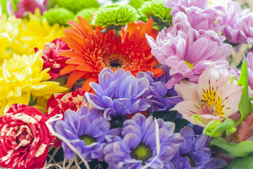 Bouquet of flowers close-up, colorful