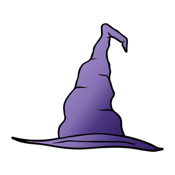 cartoon doodle witch hat