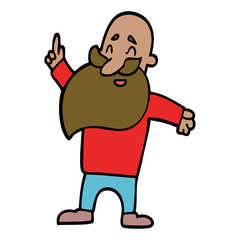 cartoon doodle man with beard
