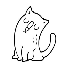 line drawing cartoon funny cat