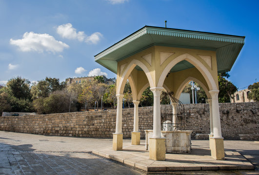 Sebil Abu Nabut B structure at old Jaffa background.