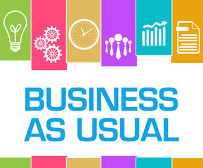 Business As Usual Colorful Stripes Symbols 