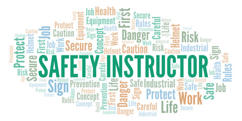 Obraz premium Safety Instructor word cloud.