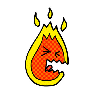cartoon doodle hot angry flame