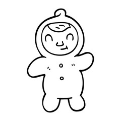 line drawing cartoon human baby