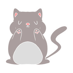 flat color style cartoon cat