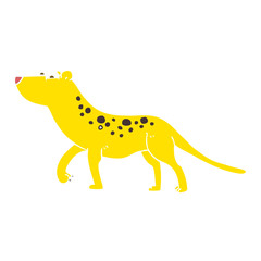 flat color illustration of a cartoon leopard