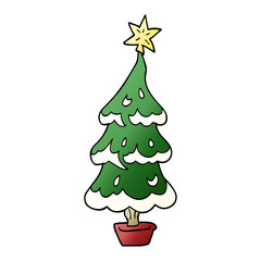 cartoon doodle christmas tree