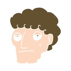 flat color style cartoon bored man