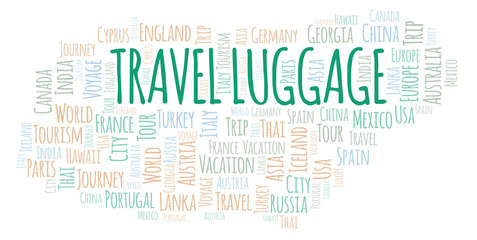 Travel Luggage word cloud.