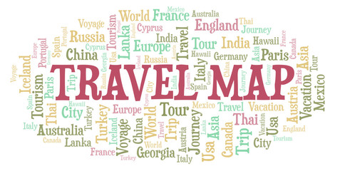 Travel Map word cloud.