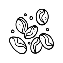 line drawing cartoon coffee beans