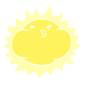 cartoon doodle shining sun