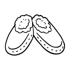 line drawing cartoon comfy slippers