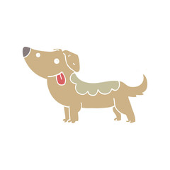 flat color style cartoon dog