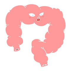 flat color style cartoon colon