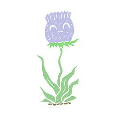 flat color style cartoon thistle