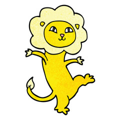 cartoon doodle happy lion