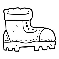 line drawing cartoon work boot