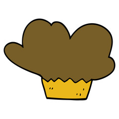 cartoon doodle cupcake